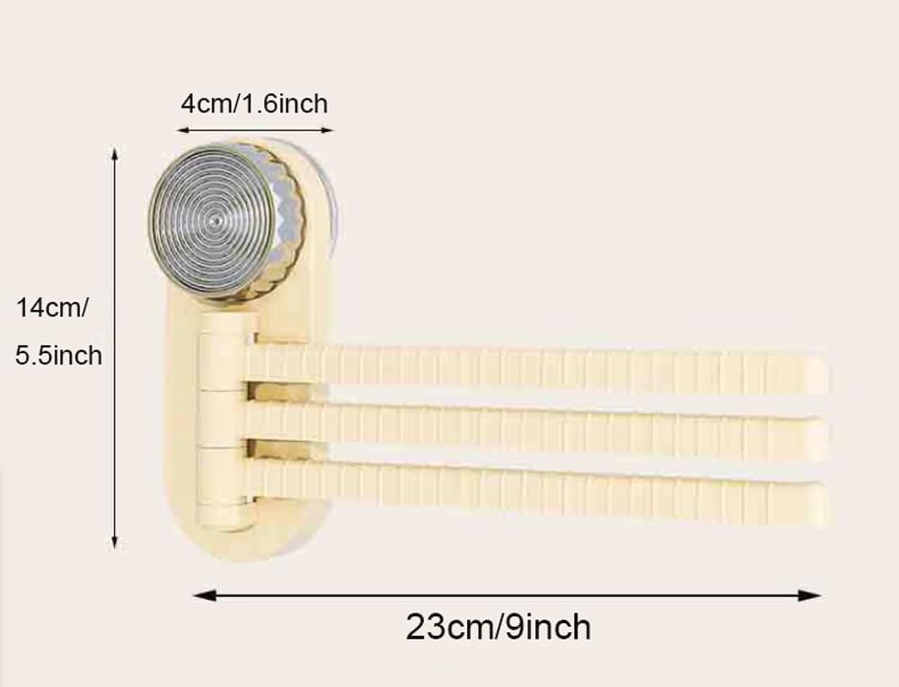 YUURO 180 Rotating Towel Rack with 3 Bars
