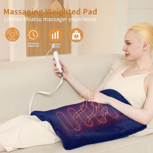 Myiosus Weighted Heating Pad with 3 Heat Settings 6 Massage