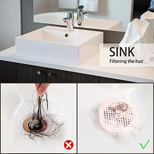 2 Pack Silicone Drain Hair Catcher for Kitchen and Shower