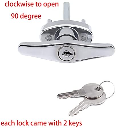 Wedelweib Garage Door T Handle Lock with 2 Keys and Mounting Bolts