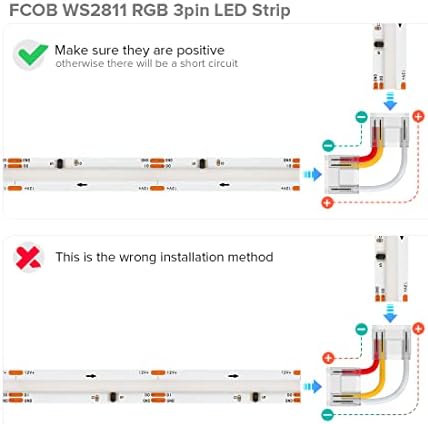 BTF-LIGHTING 3Pin COB LED Strip Connector Kit 8 Pairs 12mm Wide