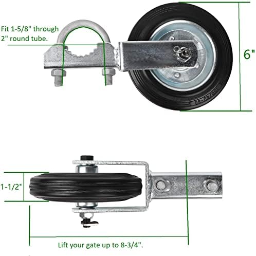 Mofeez Gate Wheel Set for Metal Swing Gates and Chain Link Fences
