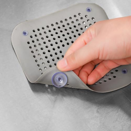 Surakey 2 Pieces Shower Drain Hair Catcher with Suction Cups