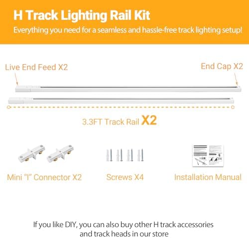 VANoopee H Track Lighting Rails Kit 66FT White 1