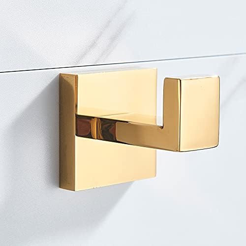 Gold Towel Rail Rack with Bathrobe Hook and Shelf