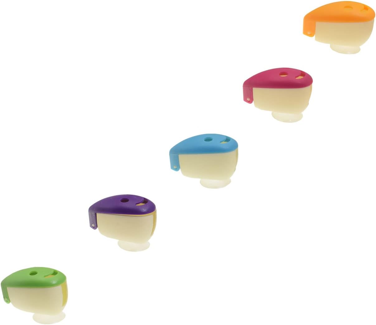 QICAITU 5pcs Toothbrush Holder Covers with Suction Cup