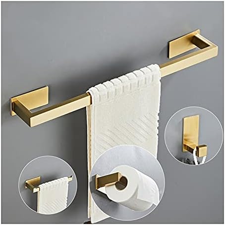 Brushed Gold Towel Rail Rack Set for Bathroom and Kitchen