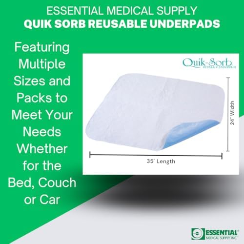 Essential Medical Supply Quilted Birdseye Cotton Underpad - 3 Pack