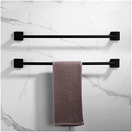 BOCbco 40Cm Round Black Towel Bar Wall Mounted