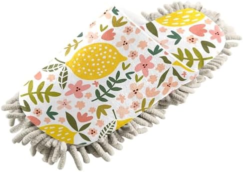 Sinestour Flower Lemon Mop Slippers for Floor Cleaning