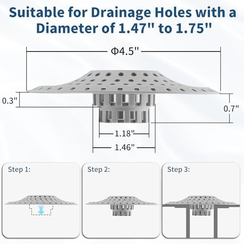 Dagoodia Shower Drain Hair Catcher 45 Silicone Collapsible