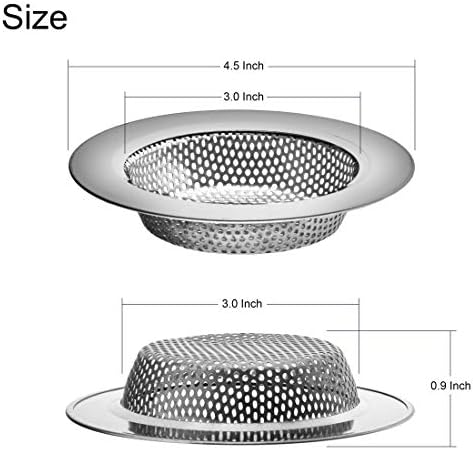 2PCS Hilltop Kitchen Sink Drainer Set - 3-12 Inch Drain Strainer Stopper