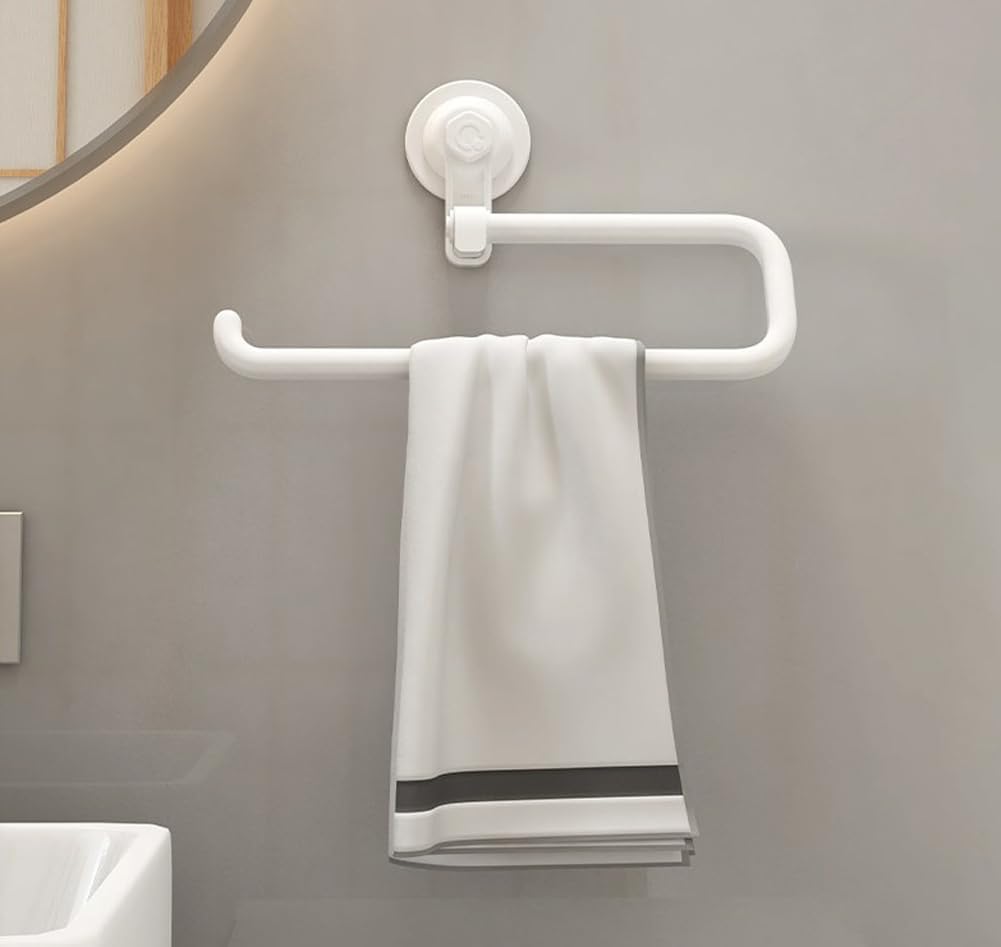 YUURO 12 Inch Suction Cup Towel Bar with 360 Rotation