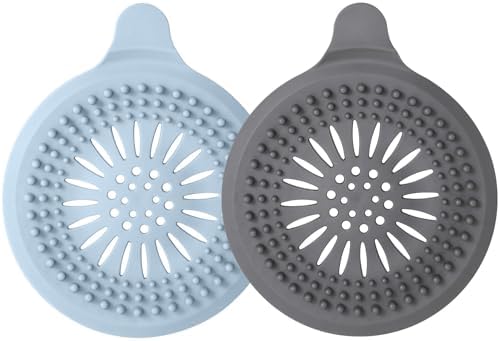 2 Pack Silicone Hair Catcher for Shower and Bathtub