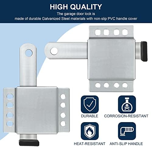 4 Pack Garage Door Side Lock with Black PVC Handle