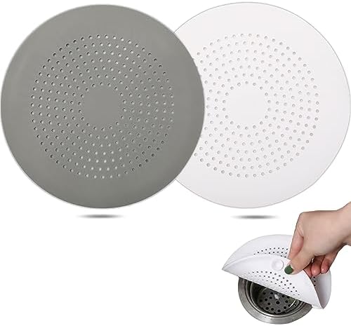 KYHSOM Round Shower Drain Cover 2 Pack Grey White
