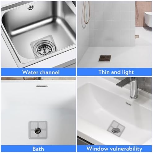 50 Pcs 4x4 Inch Disposable Hair Catcher Mesh Stickers for Bathroom Drains