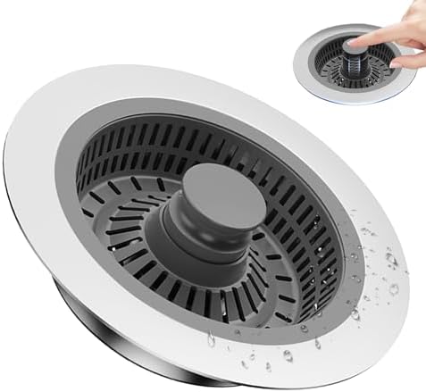 IKY 3 in 1 Kitchen Sink Drain Strainer Stopper Combo 1