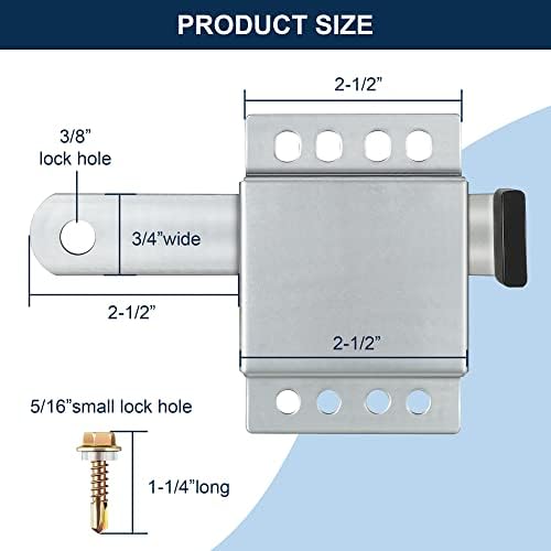4 Pack Garage Door Side Lock with Black PVC Handle