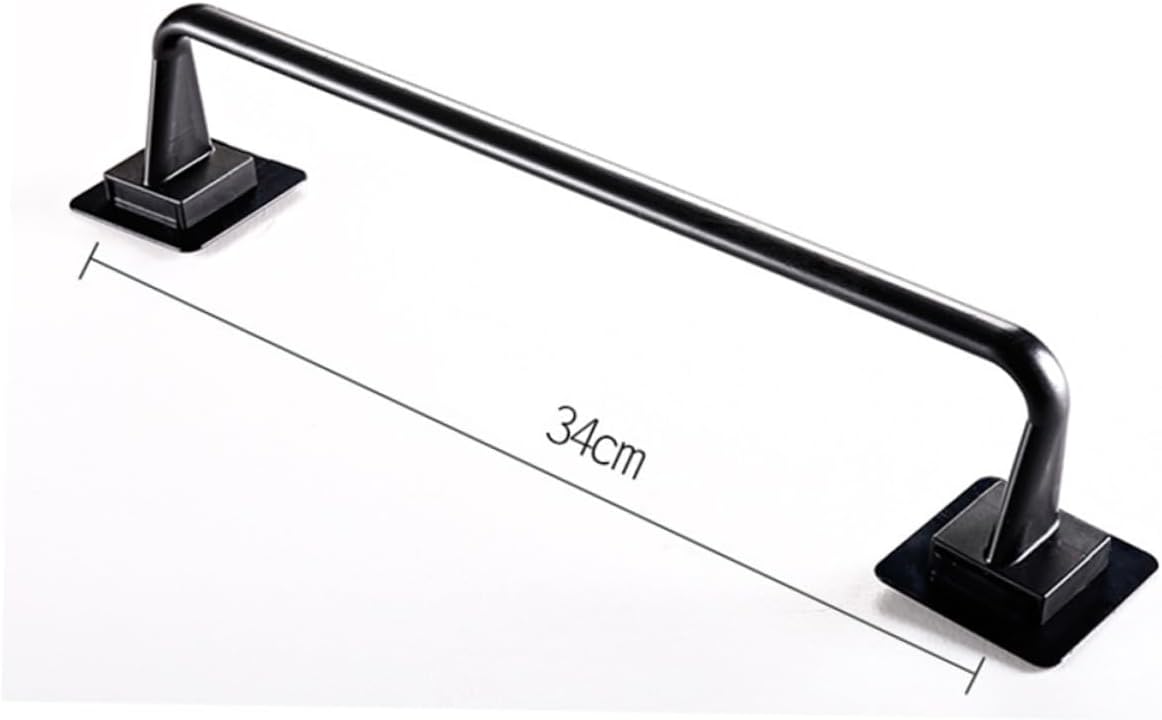 TEHAUX Modern Single Towel Holder Black No Drill Design