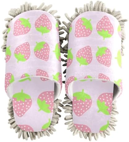Sinestour Strawberry Pink Mop Slippers for Floor Cleaning 1