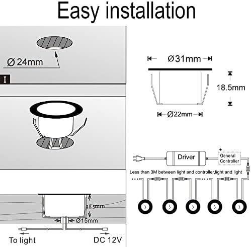 Sumaote 10Pcs LED Deck Light Kit with WiFi Control