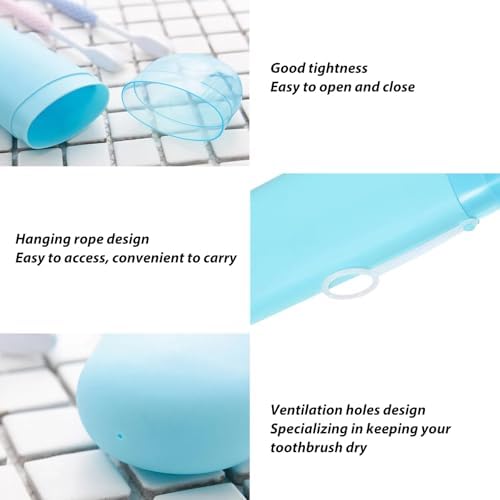 2 Pack YKuzLx Toothbrush Travel Case with Ventilation Hole - Purple Blue