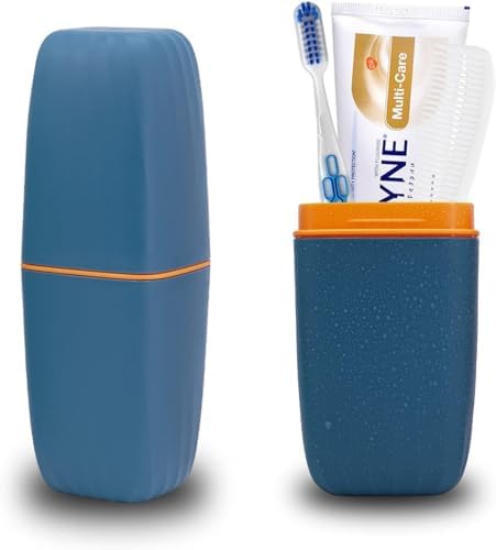 ZORGONS Toothbrush Cup Holder with Cover - Blue