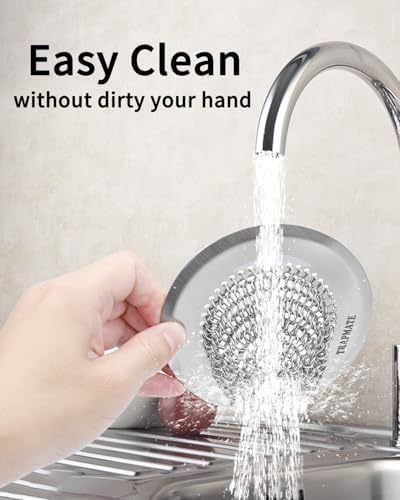 TRAPMATE Kitchen Sink Drain Strainer 304 Stainless Steel Reversible Large Capacity