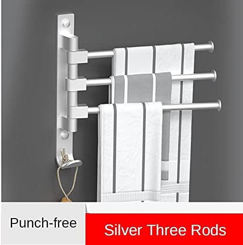 BOCbco Black Wall Mounted Towel Bar with 3 Hooks