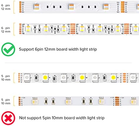 BTF-LIGHTING SMD 6 Pin 12mm LED Strip Connector Kit