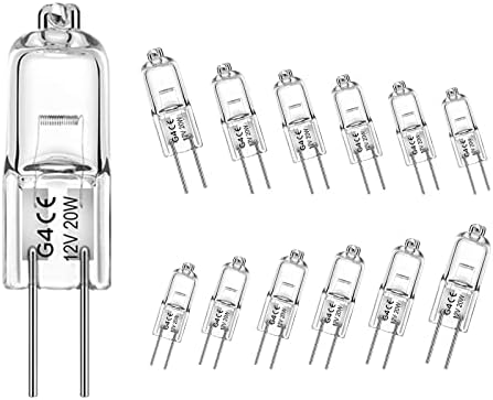 WeshLMPO G4 Bulb 12V 20W Halogen 2 Pin 12 Pack