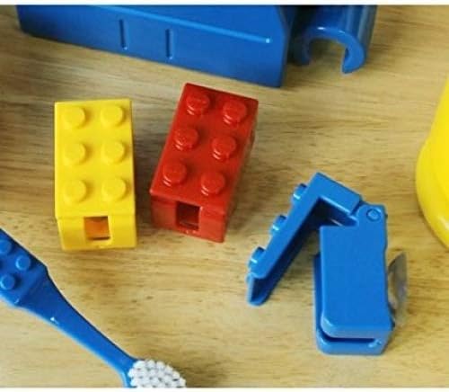 3Pcs Brick Design Toothbrush Holder Set for Kids 1