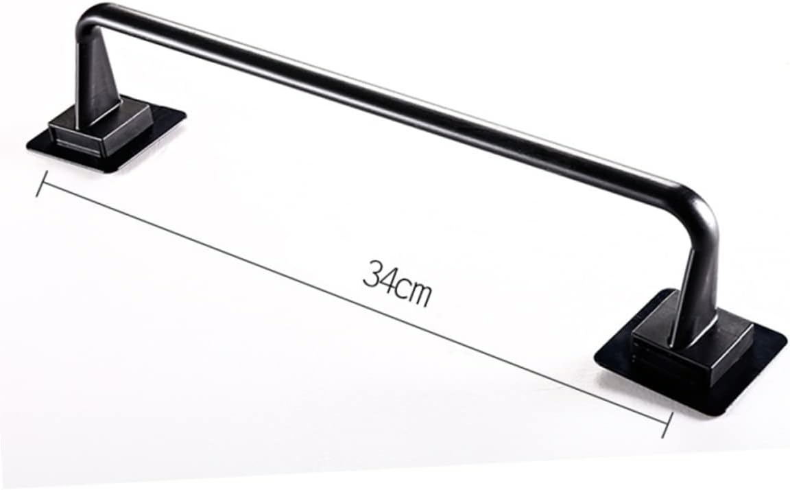 VILLCASE Wall Mounted Towel Bar Black Plastic
