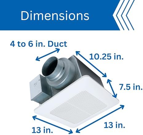Panasonic FV-0511VQ1 WhisperCeiling DC Bathroom Exhaust Fan - Quiet Energy Efficient