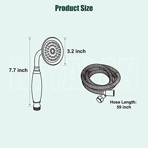 Heyalan Handheld Sprayer Matte Black Brass Showerhead