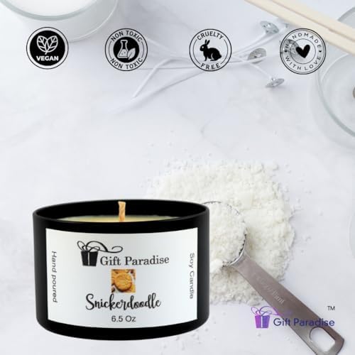 Gift Paradise Snickerdoodle Soy Candle in Black Metal Tin