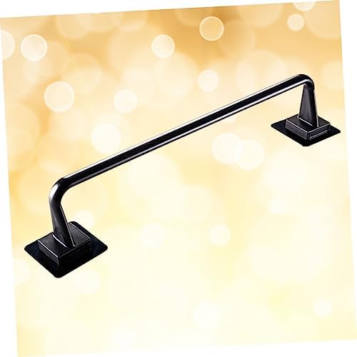 Modern Black Plastic Towel Bar No Drill Holder