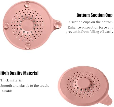 4 Pack Silicone Hair Catcher with Suction Cup for Drains