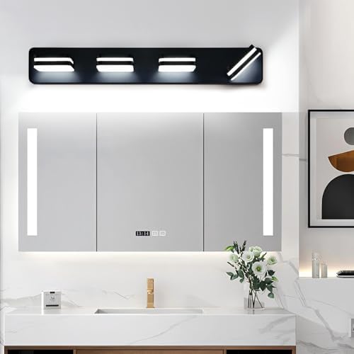 Torondo 4-Light Matte Black Vanity Light Over Mirror