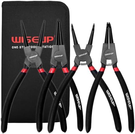 WISEUP 9 Inch Heavy Duty Snap Ring Pliers Set 4PCS