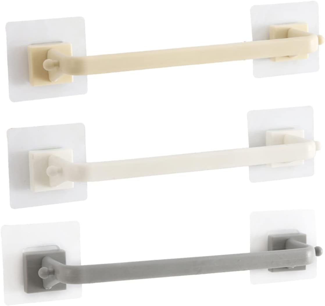 STOBOK 2Pcs Plastic Towel Bar Set Durable Space Saving Bathroom Holder