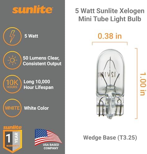 Sunlite Xelogen Wedge Base T325 LED Bulb 5W 24V 10 Pack