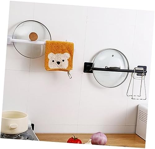 POPETPOP Black Plastic Towel Bar No Drill Towel Rack