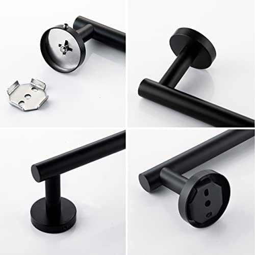 Nolimas 9 Inch Matte Black Towel Holder for Bathroom and Kitchen