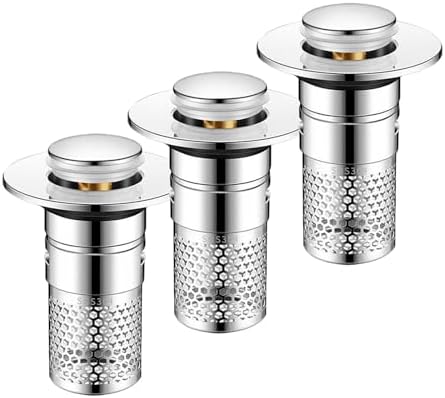 NureBe Pop-Up Drain Strainer with Rust-Proof Hair Catcher