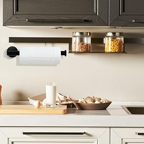 Nolimas 9 Inch Matte Black Towel Holder for Bathroom and Kitchen