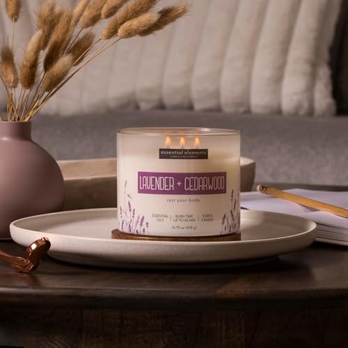Essential Elements Scented Jar Candle Lavender Cedarwood 1475 oz
