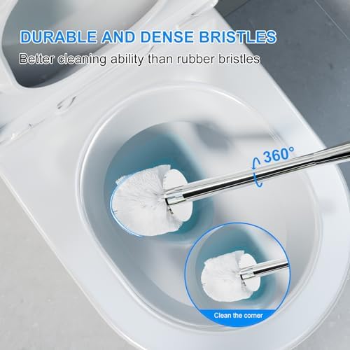 Modern Deep Blue Toilet Brush with Teardrop Pattern