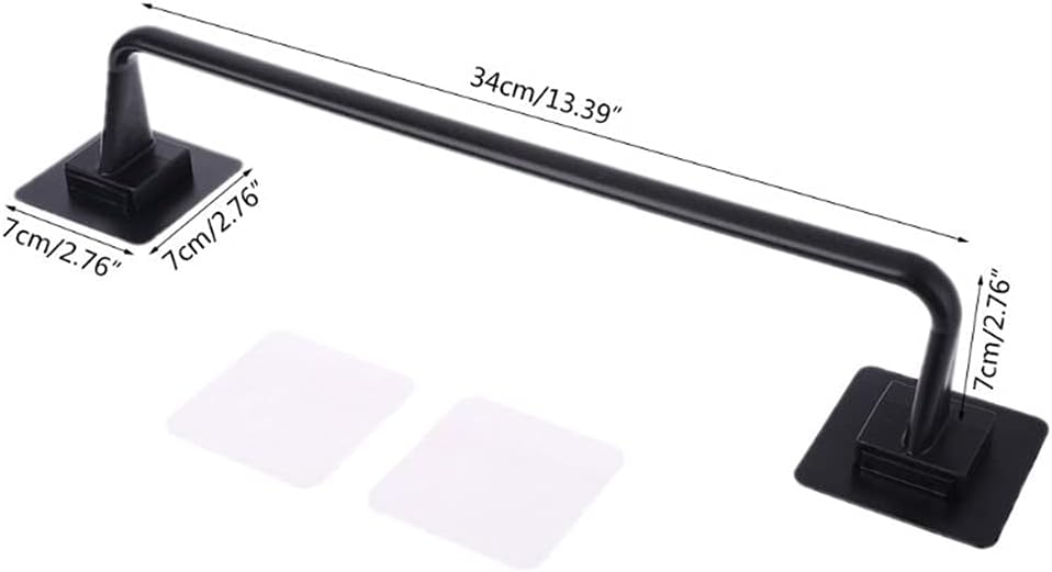 BOCbco Black Self-Adhesive Towel Rail